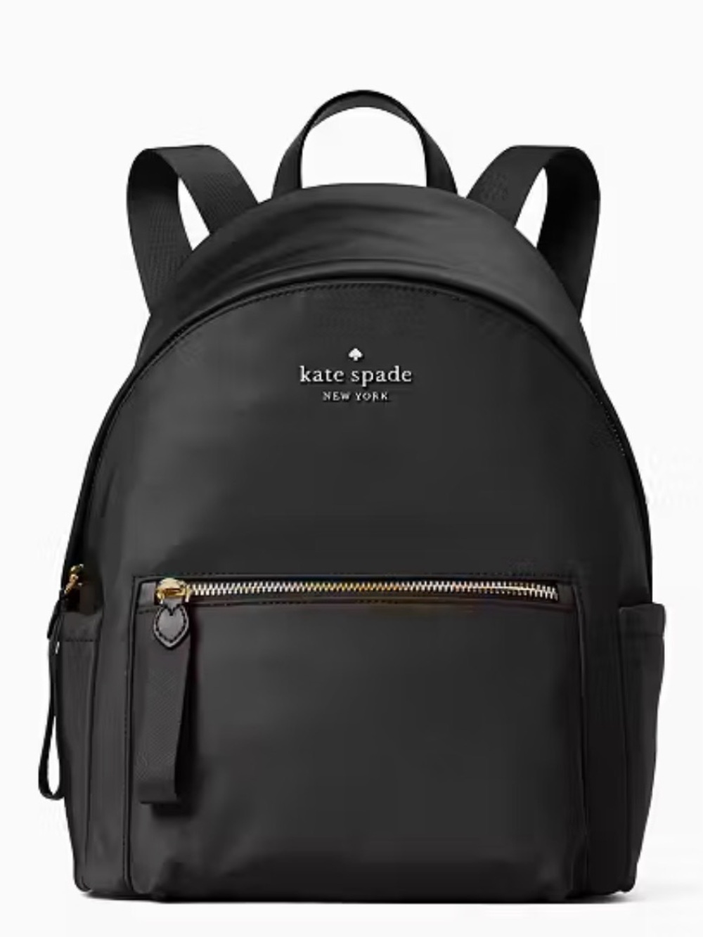 Kate Spade Chelsea Medium Black Nylon Backpack with Gold Hardware